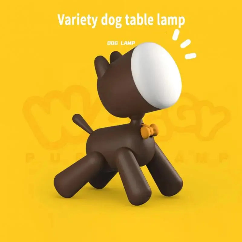 Creative Cartoon Puppy Led Desk Lamp Student Bedroom Bedside Lights Rechargeable Children's Reading Night Light Eye Protection