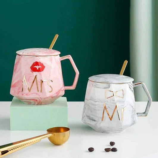 Mr. & Mrs. Couples Ceramic Coffee Mug - Perfect Anniversary Gift