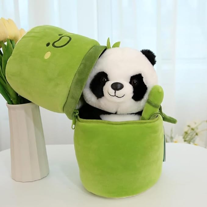 Plush Panda with Bamboo Bag
