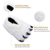 Animal Slippers Plush Lining Non-Slip Winter House Slippers for Couples Christmas Gift (Universal Size)