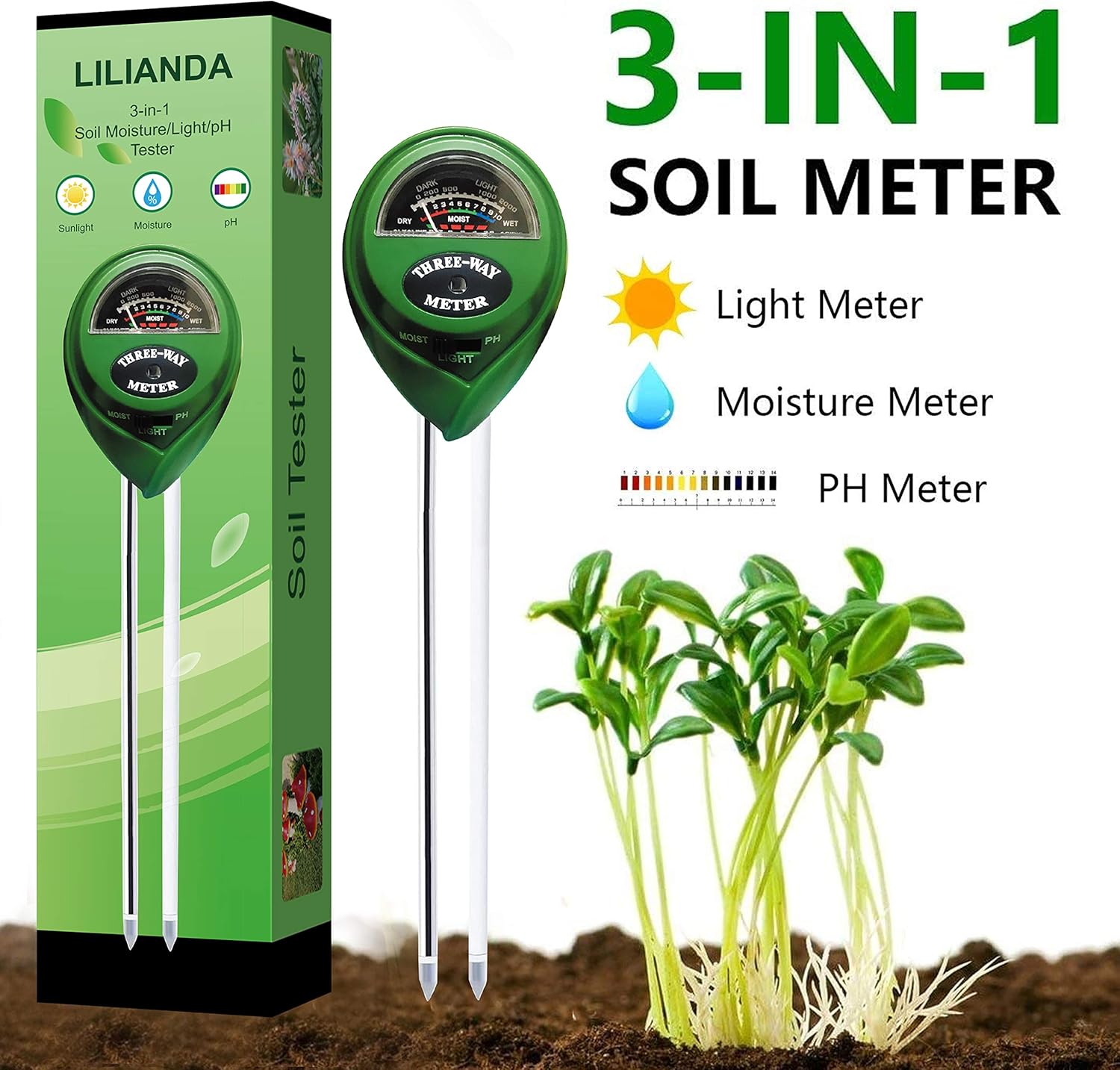 3-in-1 Soil Moisture Meter