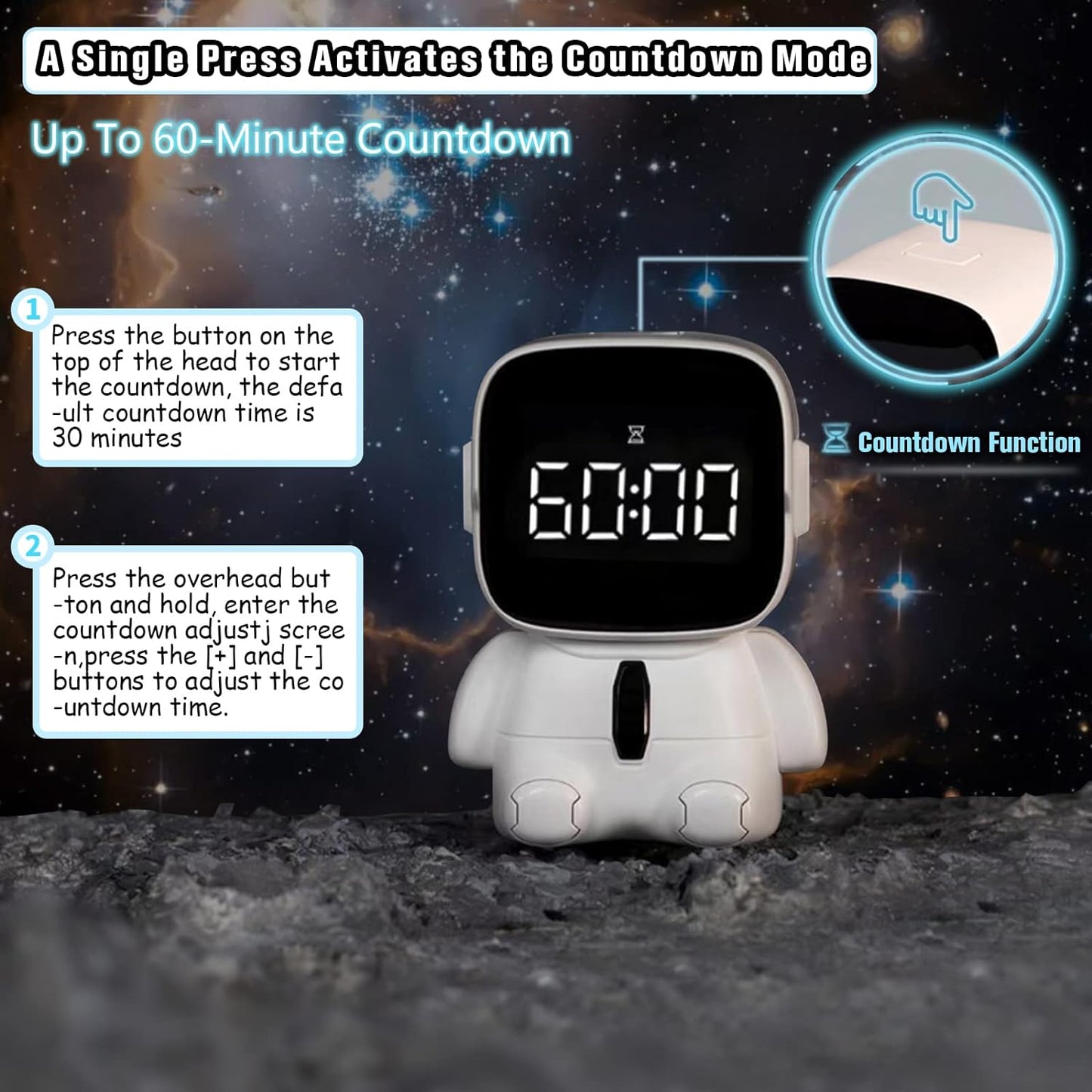 Astronaut Emoji Alarm Clock