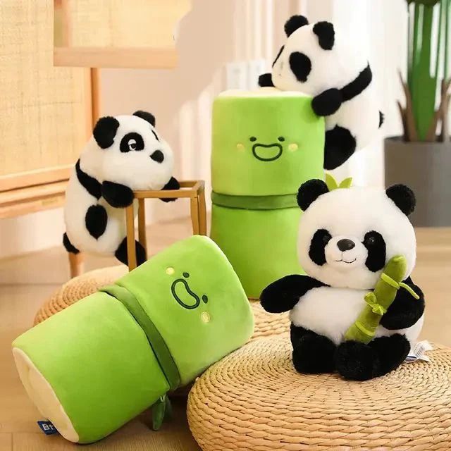 Panda Teddy with Bamboo Bag - Small Size