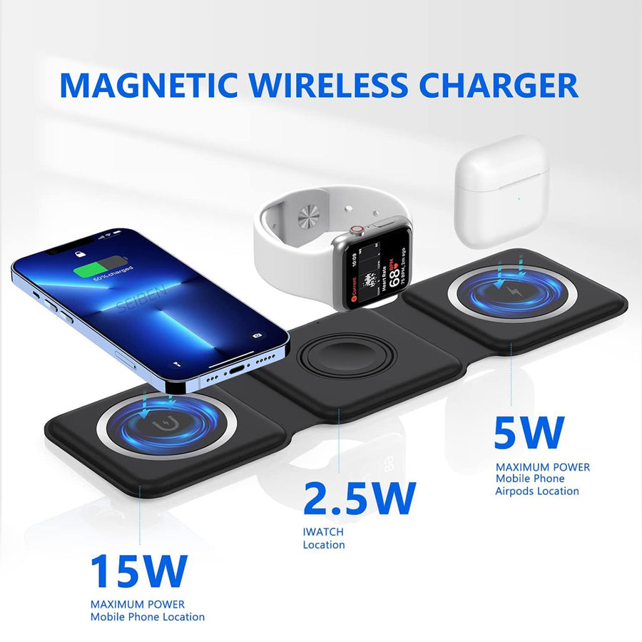 3 in 1 Foldable Wireless Charging Pad (15w/5w/2.5w)