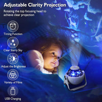 6 in 1 Galaxy Projector, Planetarium 360° Rotating Star Projector for Kids Room