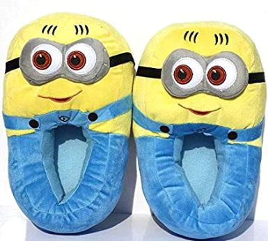 Minions Slippers Plush Lining Non Slip Winter House Slippers (Universal Size)